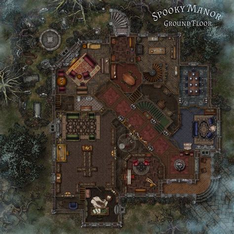 Spooky Manor Ground Floor Inkarnate Create Fantasy Maps Online