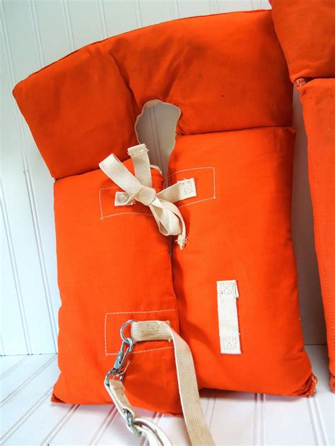 Vintage Orange Life Jacket Child Size 1940s Life Preserver