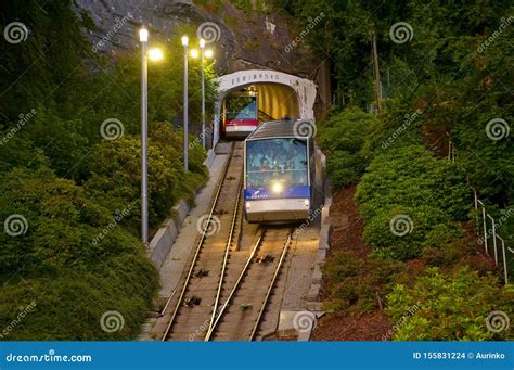 Funicular on Mount Floyen in Bergen, Norway Editorial Stock Image ...