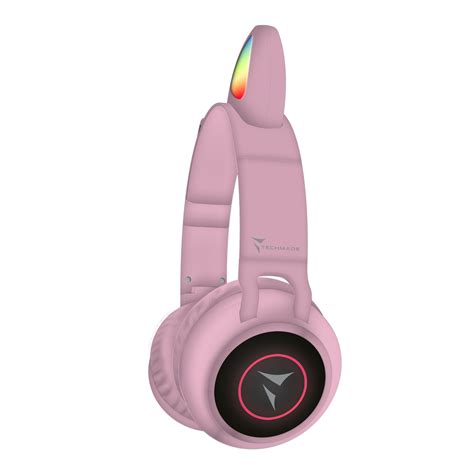 TECHMADE FUNNY CUFFIE SENZA FILO LED MIC E TASTI FUNZ PINK CUFFIE