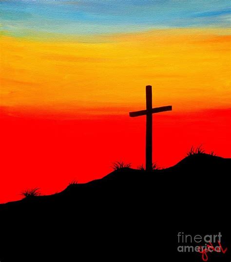 sunset cross | Western painting canvas, Cross art painting, Cross ...