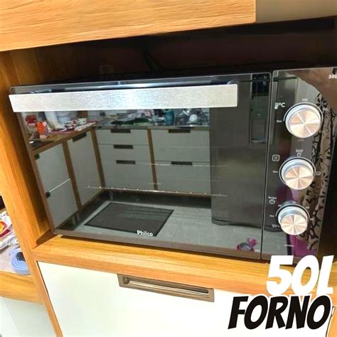 Forno De Bancada El Trico Full Glass Espelhado Pfe Pe L Prata Philco