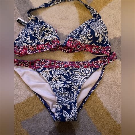 Adore Me Swim Nwt Adore Me Paisley Halter Top High Leg Bikini Set