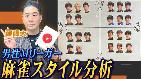 醍醐大プロが男性mリーガーの麻雀スタイルを徹底分析【麻雀遊戯グラフ】 Youtube