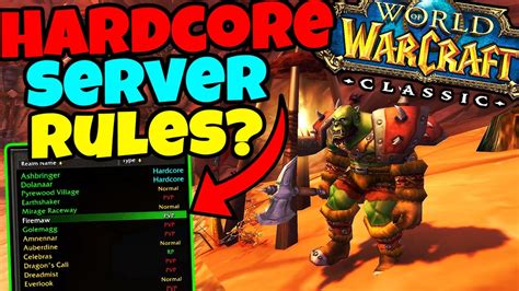 What Should Official Hardcore Servers Be Like In Classic Wow Youtube