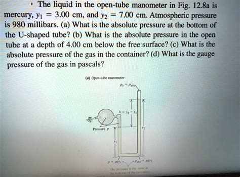 The Liquid In The Open Tube Manometer In Fig A Is Mercury Y