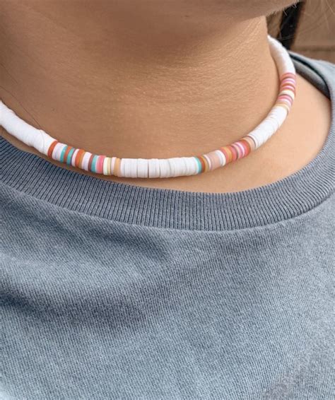 Obx Disc Necklace Clay Bead Necklace Beaded Necklace Diy Trendy