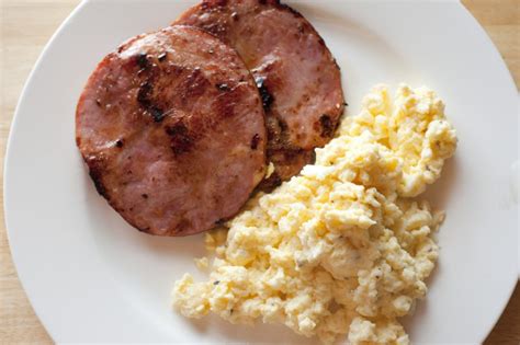 grilled ham  eggs  stock image