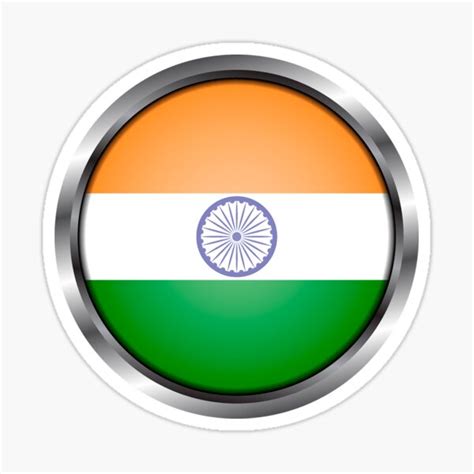 "India Flag Round Metal Frame" Sticker for Sale by mattpanta | Redbubble