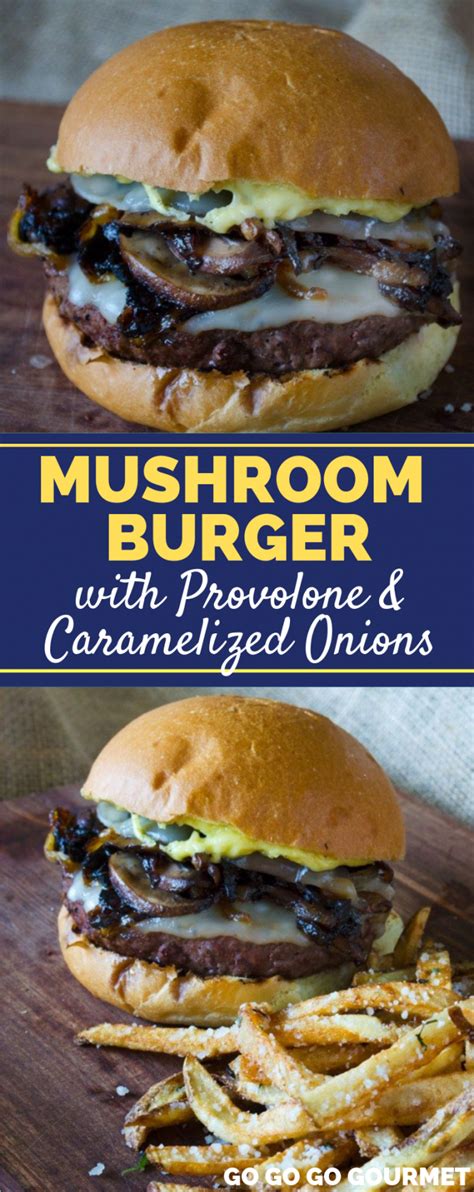 Mushroom Burger with Provolone, Caramelized Onions and Aioli