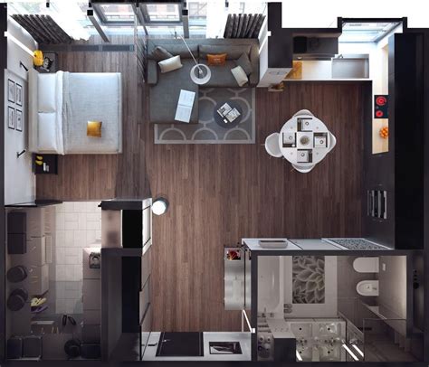 Decoracion Moderna En Departamentos Studio Apartment Floor Plans