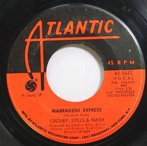 Rock 45 Crosby Stills And Nash Marrakesh Express Helplessly Hoping