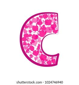 English Pink Letter C On White Stock Vector Royalty Free 1024746940