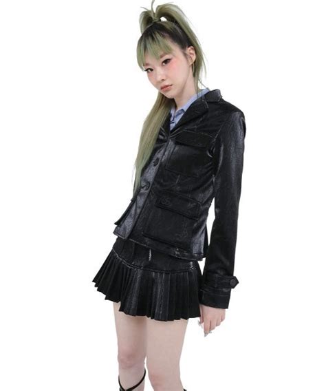 Ugly Shadow（アグリーシャドウ）の「【ugly Shadowアグリーシャドウ】pleated Leather Jacket