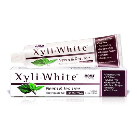 NOW 苦楝茶樹牙膏 無氟配方 XyliWhite Neem Tea Tree Toothpaste Gel 6 4OZ 181g