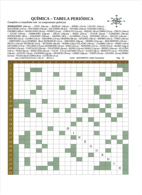 Ca A Palavras Cruzadas Educativas E Hist Rias Tabela Peri Dica