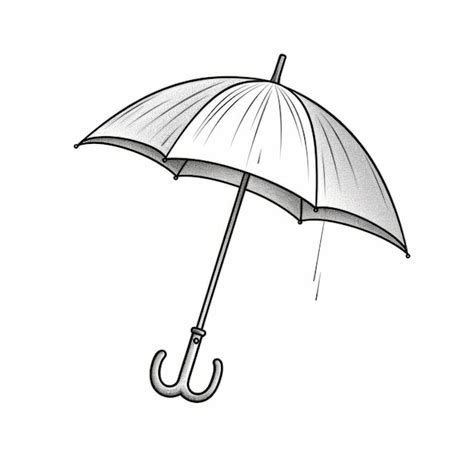 Simplistic Cartoon Umbrella Sketch Drawing In Pencil Premium Ai