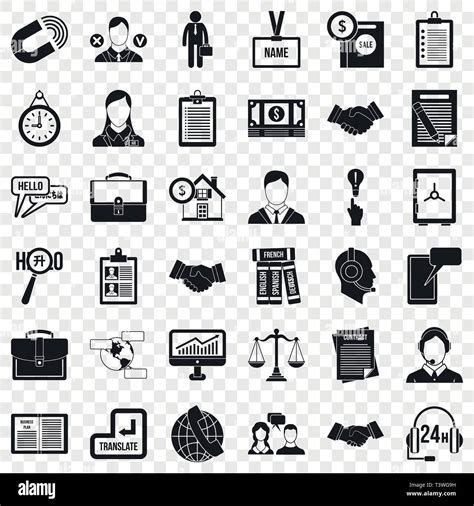 Discussion Icons Set Simple Style Stock Vector Image Art Alamy