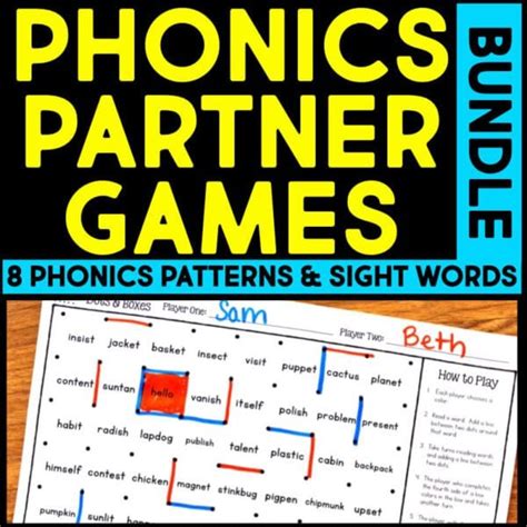 Sight Word Phonics Partner Games High Frequency Words