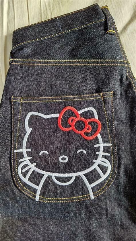 Hello Kitty Clothes Hello Kitty Items Estilo Beatnik Y2k Pants Jeans Diy Red Jeans Denim