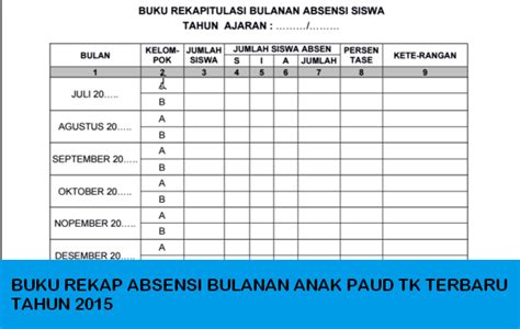 Format Buku Piket Harian Sekolah