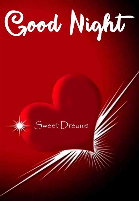 A Red Heart With The Words Good Night Sweet Dreams Written In White