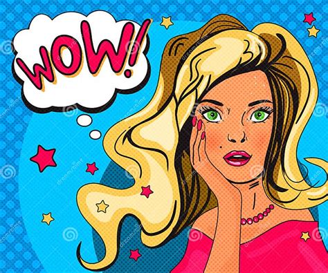 Retro Woman In Comic Style Banner With Speech Bubble Stock Vector