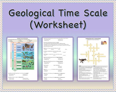 Geological Time Scale Worksheet Printable And Distance Learning