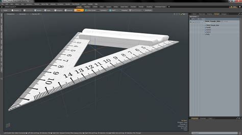 Metal Triangle Ruler 3D Model 12 3ds Blend C4d Fbx Max Ma Lxo