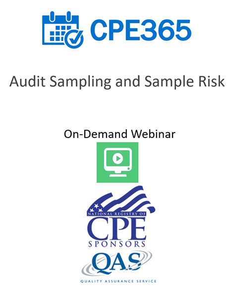 Audit Sampling And Sample Risk V On Demand Webinar Cpe