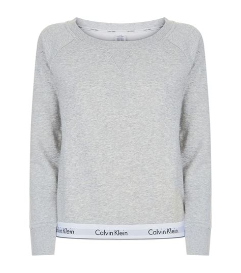 Calvin Klein Grey Crew Neck Sweatshirt Harrods Uk Calvin Klein