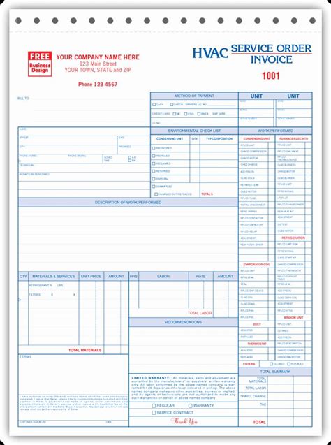 √ 25 Free Printable Hvac Invoices In 2020 Hvac Services Hvac Work