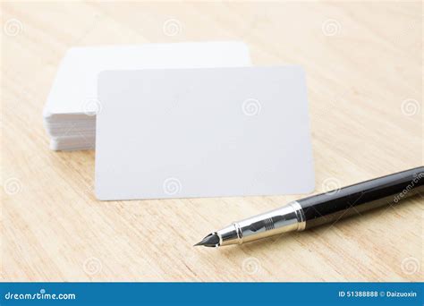 Blank Business Card And Pen Stock Photo Image Of Corporate Desktop