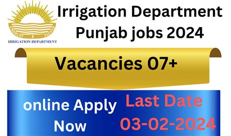 Irrigation Department Punjab Jobs Online Applicationapply Now