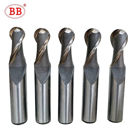 Bb Hss Ball Nose End Mill Flauta Flauta Raio De Haste Reta