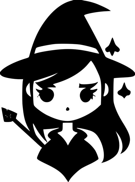 Witch Black And White Isolated Icon Vector Illustration 24141084