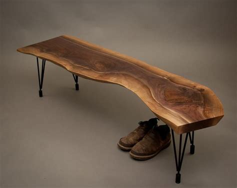 YOUR CUSTOM Live Edge Black Walnut BENCH Natural Rustic Etsy Wood