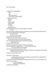 Quiz 2 Parasitology Docx Quiz 2 Parasitology 4 Stages Of The