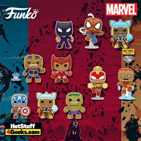 9 New Marvel Holiday Gingerbread Funko Pops 2021