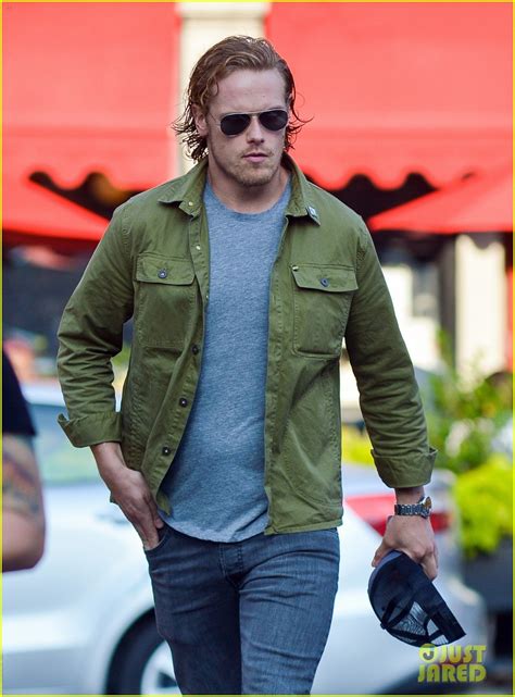 Sam Heughan Shows Off His Arm Muscles After The Gym Photo 3712751 Photos Just Jared