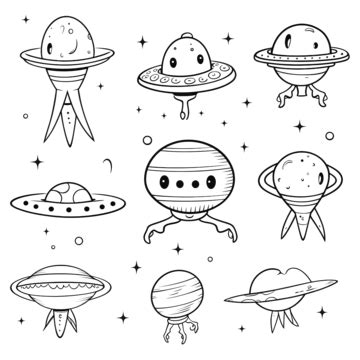 Moon Doodle Space Wars Alien Collection Set Moon Doodle Space Png