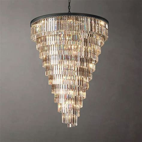 Extra Large Spiral Crystal Chandelier Multi Tiered Round Ceiling Light