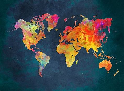 World Map Photographic Prints By Jbjart Redbubble