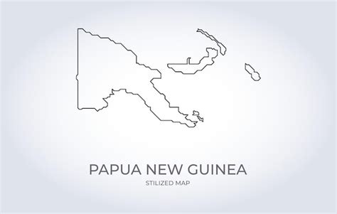 Premium Vector Map Of Papua New Guinea In A Stylized Minimalist Style