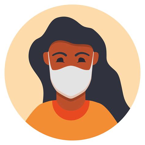 Black Woman Brunette In Face Mask To Prevent Disease Flu Air