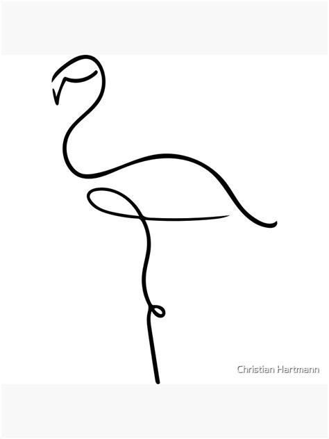 "Flamingo Line Art - Minimalist" Poster by Christian Hartmann | Redbubble