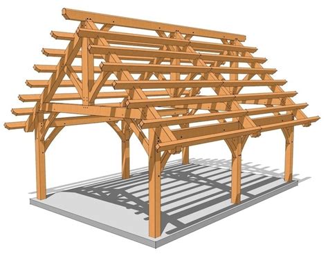 16x24 Timber Frame Carport Timber Frame Hq