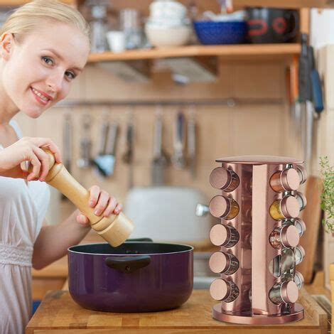 Relaxdays Tourniquet à épices avec 20 pots étagère rotative à 360