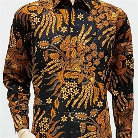 Jual Kemeja Hem Baju Seragam Pria Batik Lengan Panjang Padi Kota