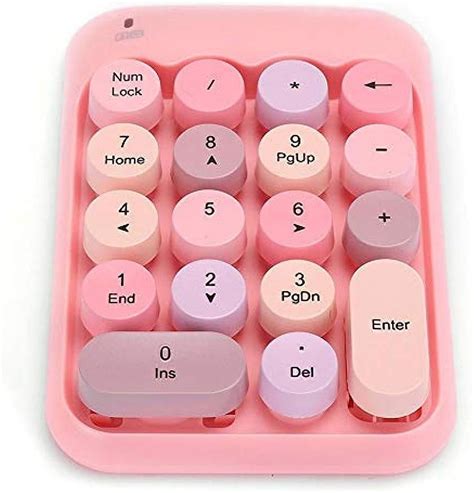 Wireless USB Numeric Keypad Waterproof 18 Keys Pink Mini Number Pad